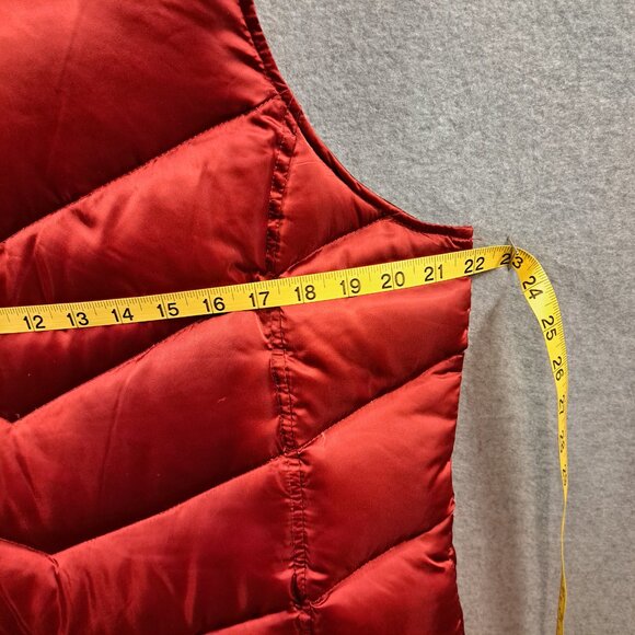 Eddie Bauer Down Puffer Vest Rust Zip Quilted Womens L Insulated Hiking Outdoors - Picture 4 of 9